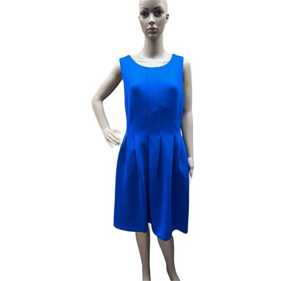 Calvin Klein Sleeveless Blue A line Fit and Flare Size 14 - Picture 1 of 4